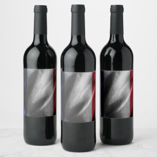 Étiquette Pour Bouteilles De Vin Drapeau de soie en France