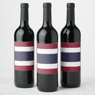 Étiquette Pour Bouteilles De Vin Drapeau de Thaïlande