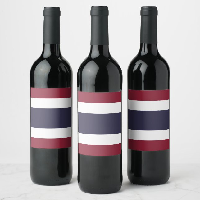Étiquette Pour Bouteilles De Vin Drapeau de Thaïlande (Bouteilles)