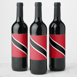 Étiquette Pour Bouteilles De Vin Drapeau de Trinité-et-Tobago