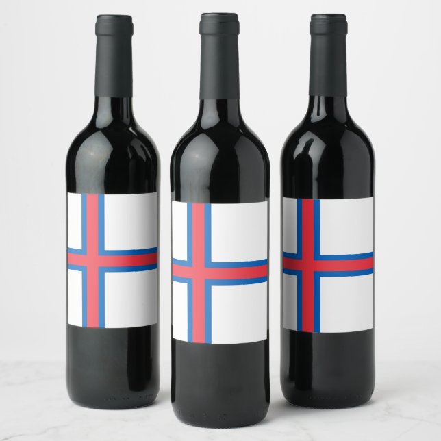Étiquette Pour Bouteilles De Vin Drapeau des îles Féroé (Bouteilles)