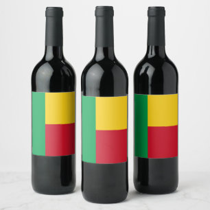 Étiquette Pour Bouteilles De Vin Drapeau du Bénin