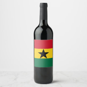 Étiquette Pour Bouteilles De Vin Drapeau du Ghana