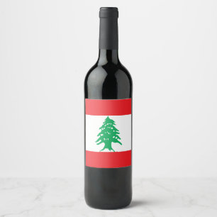 Étiquette Pour Bouteilles De Vin Drapeau du Liban