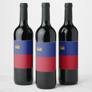 Étiquette Pour Bouteilles De Vin Drapeau du Liechtenstein