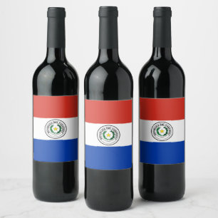 Étiquette Pour Bouteilles De Vin drapeau du Paraguay