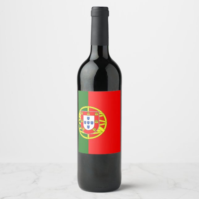 Étiquette Pour Bouteilles De Vin Drapeau du Portugal (Devant)