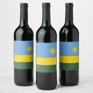 Étiquette Pour Bouteilles De Vin Drapeau du Rwanda