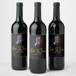 Étiquette Pour Bouteilles De Vin Drapeau français