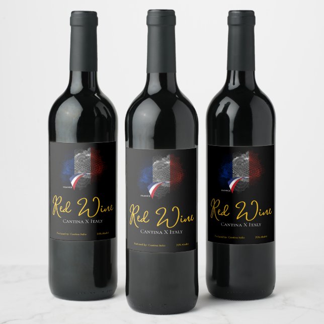 Étiquette Pour Bouteilles De Vin Drapeau français (Bouteilles)