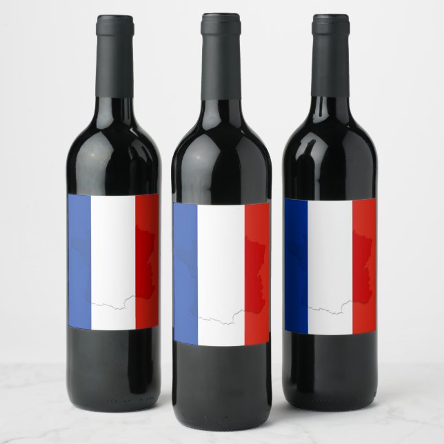 Étiquette Pour Bouteilles De Vin drapeau français (Bouteilles)