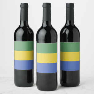 Étiquette Pour Bouteilles De Vin Drapeau Gabon