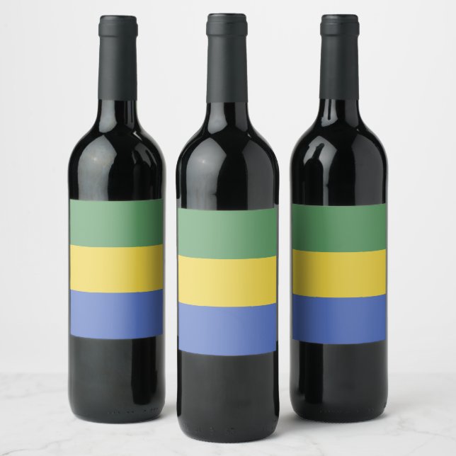 Étiquette Pour Bouteilles De Vin Drapeau Gabon (Bouteilles)