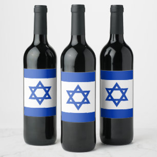 Étiquette Pour Bouteilles De Vin Drapeau Israël