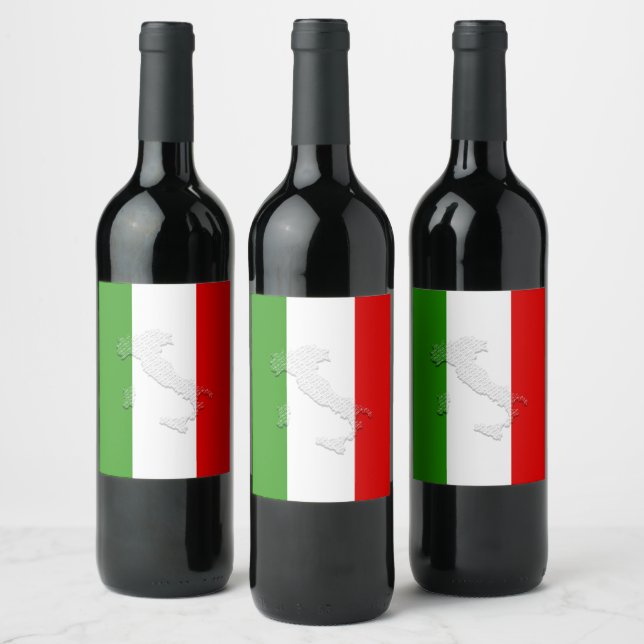 Étiquette Pour Bouteilles De Vin Drapeau italien (Bouteilles)