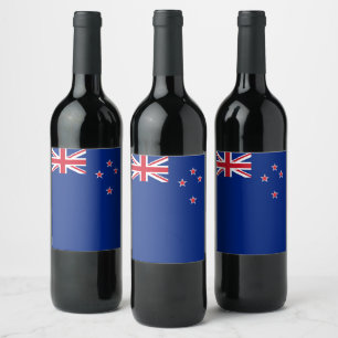 Étiquette Pour Bouteilles De Vin Drapeau néo-zélandais