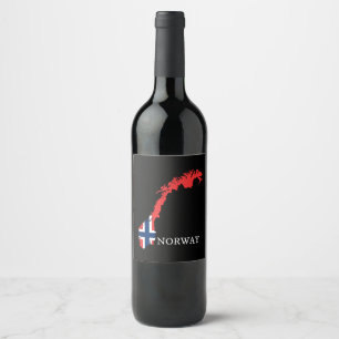Étiquette Pour Bouteilles De Vin Drapeau Norvège - Norvège