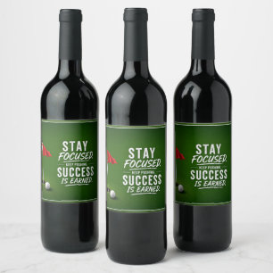 Étiquette Pour Bouteilles De Vin Drapeau rouge de golf Typographie de style de vie