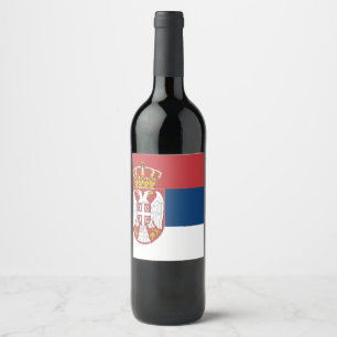 Étiquette Pour Bouteilles De Vin Drapeau Serbie
