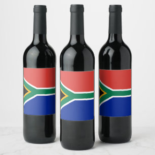 Étiquette Pour Bouteilles De Vin drapeau sud-africain