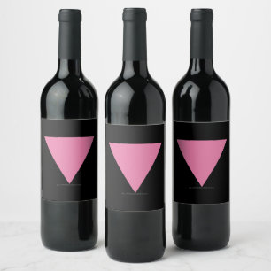 Étiquette Pour Bouteilles De Vin Drapeau triangle rose de SlipperyJoe's symbole ros