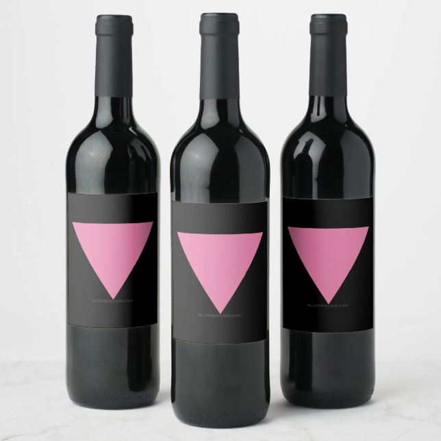 Étiquette Pour Bouteilles De Vin Drapeau triangle rose de SlipperyJoe's symbole ros (Bouteilles)
