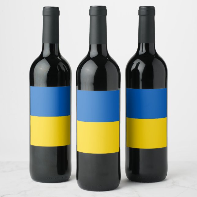 Étiquette Pour Bouteilles De Vin Drapeau ukrainien (Bouteilles)