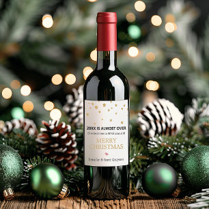 Étiquette Pour Bouteilles De Vin Drôle 2025 est presque terminé Étoiles dorées Fête