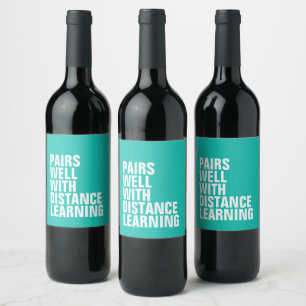 Étiquette Pour Bouteilles De Vin Drôle à distance apprentissage vin étiquette
