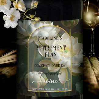 Étiquette Pour Bouteilles De Vin Drôle Artistic Floral Retraite