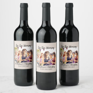 Étiquette Pour Bouteilles De Vin Drôle automne dégustation de vin de la femme 50e a