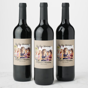 Étiquette Pour Bouteilles De Vin Drôle automne dégustation de vin de la femme 50e a