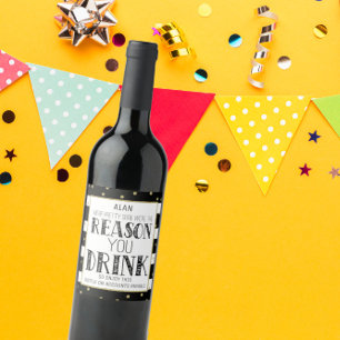 Étiquette Pour Bouteilles De Vin drôle Boss Appréciation Cadeau or gris personnalis