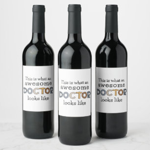Étiquette Pour Bouteilles De Vin Drôle cadeau de docteur Médecin génial