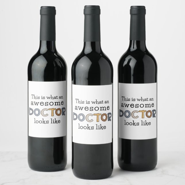 Étiquette Pour Bouteilles De Vin Drôle cadeau de docteur | Médecin génial (Bouteilles)