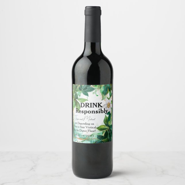 Étiquette Pour Bouteilles De Vin 💍 Drôle Passiflora Sérénité (Devant)