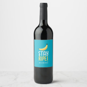Étiquette Pour Bouteilles De Vin Drôles de faveurs de fête à thème banane rétro ave