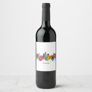 Étiquette Pour Bouteilles De Vin Durban Afrique du Sud Skyline