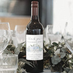 Étiquette Pour Bouteilles De Vin Dusty Blue Rustic Floral Élégant Merci de mariage<br><div class="desc">Ces magnifiques étiquettes de vin sont parfaits pour remercier les invités mariages spéciaux ou les membres de votre fête de mariage. Ils sont également parfaits pour votre réception de mariage. Le design chic boho rustique présente un ensemble de roses aquarellés à la main, de fleurs et de verdure dans des...</div>