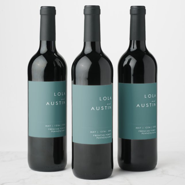 Étiquette Pour Bouteilles De Vin Dusty Boho | Étiquette de vin Mariage vert (Bouteilles)