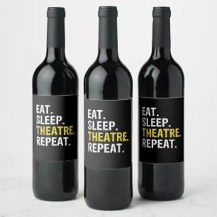 Étiquette Pour Bouteilles De Vin Eat Sleep