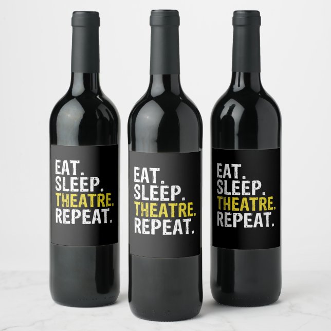 Étiquette Pour Bouteilles De Vin Eat Sleep (Bouteilles)