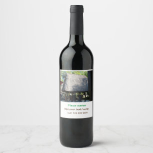 Étiquette Pour Bouteilles De Vin eau océan plage photo ajouter nom texte place été