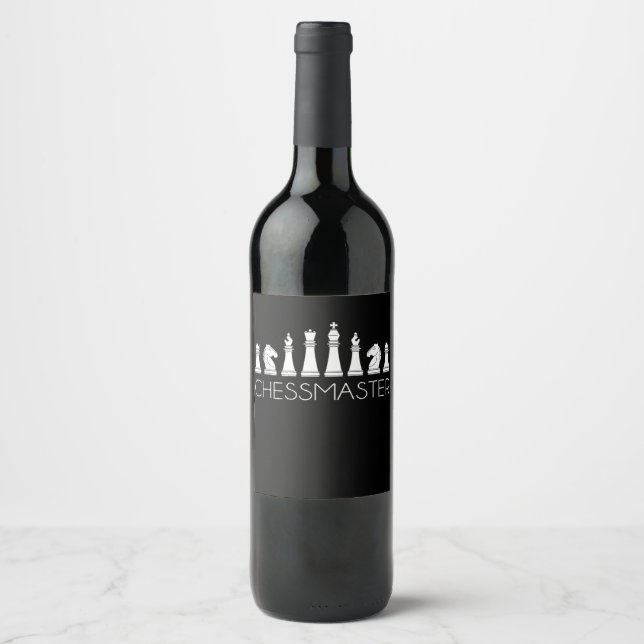 Étiquette Pour Bouteilles De Vin Échecs - Chessmaster (Devant)