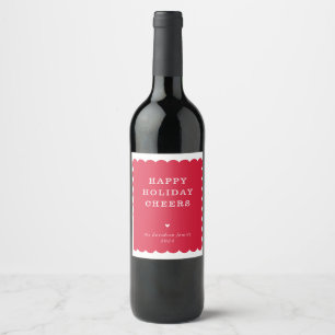 Étiquette Pour Bouteilles De Vin ÉCHELLE EDGE moderne minimaliste mignon rouge fest
