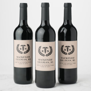 Étiquette Pour Bouteilles De Vin École de soins infirmiers de la RN personnalisée É
