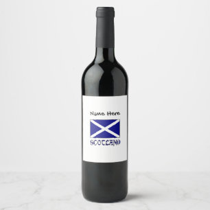 Étiquette Pour Bouteilles De Vin Écosse et drapeau écossais avec votre nom