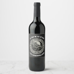 Étiquette Pour Bouteilles De Vin Edgar Allan Poe Poète Auteur Dream Raven Médallion