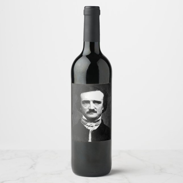Étiquette Pour Bouteilles De Vin Edgar Allan Poe Portrait (Devant)