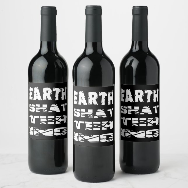 Étiquette Pour Bouteilles De Vin Effrayant la Terre (Bouteilles)